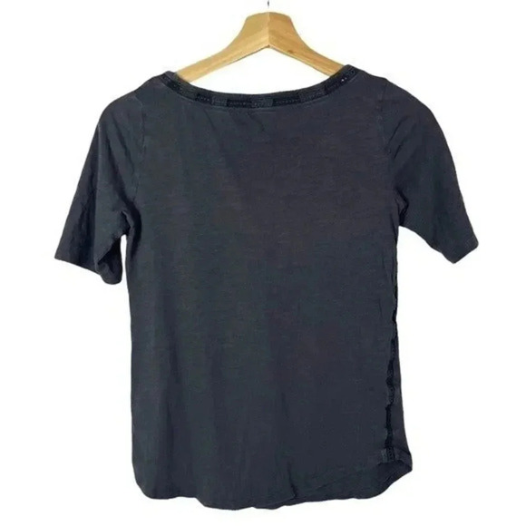 LOFT Petite Dark Charcoal Vintage Wash Short Sleeve T-Shirt XXS - Picture 2 of 3